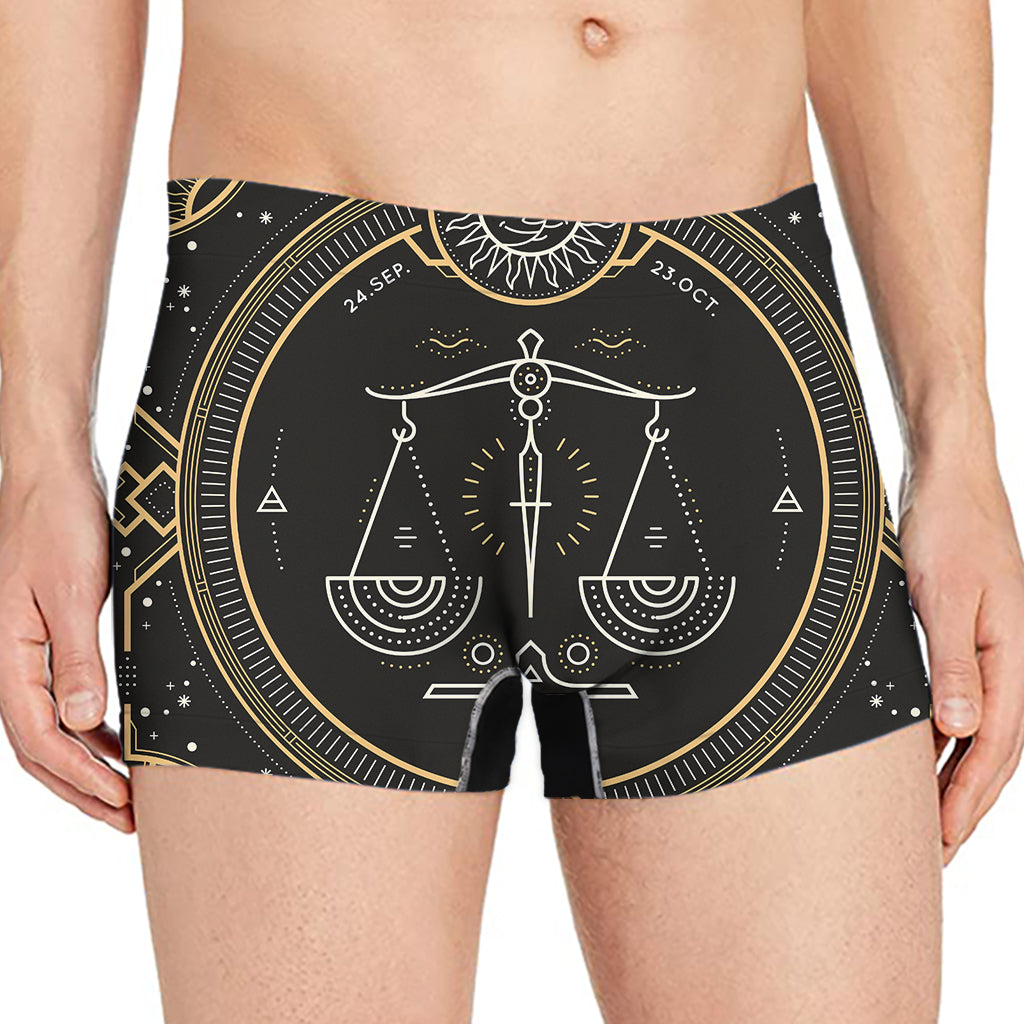 Vintage Libra Zodiac Sign Print Men's Boxer Briefs