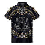 Vintage Libra Zodiac Sign Print Men's Short Sleeve Shirt