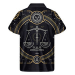 Vintage Libra Zodiac Sign Print Men's Short Sleeve Shirt