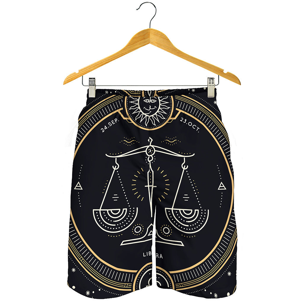 Vintage Libra Zodiac Sign Print Men's Shorts