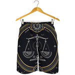 Vintage Libra Zodiac Sign Print Men's Shorts