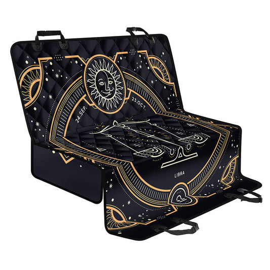 Vintage Libra Zodiac Sign Print Pet Car Back Seat Cover