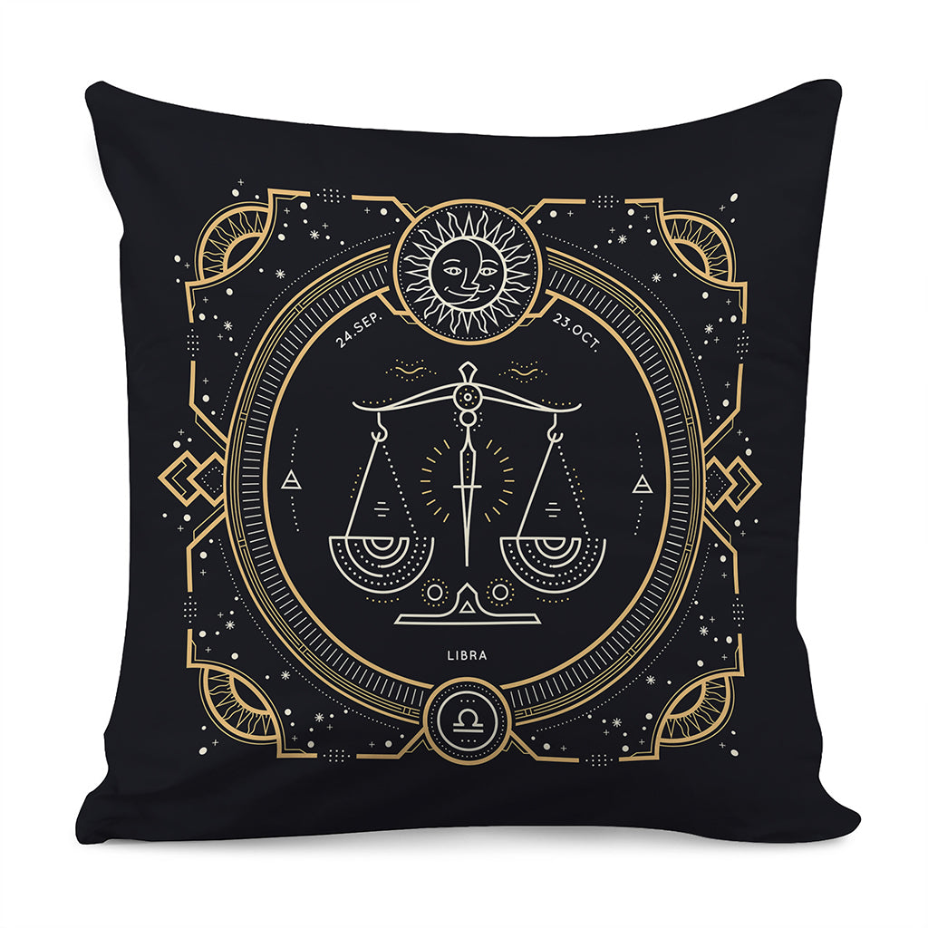 Vintage Libra Zodiac Sign Print Pillow Cover