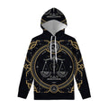 Vintage Libra Zodiac Sign Print Pullover Hoodie