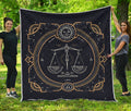 Vintage Libra Zodiac Sign Print Quilt