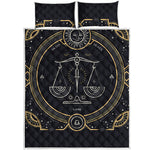 Vintage Libra Zodiac Sign Print Quilt Bed Set