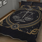 Vintage Libra Zodiac Sign Print Quilt Bed Set