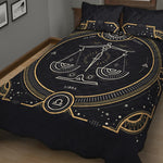 Vintage Libra Zodiac Sign Print Quilt Bed Set