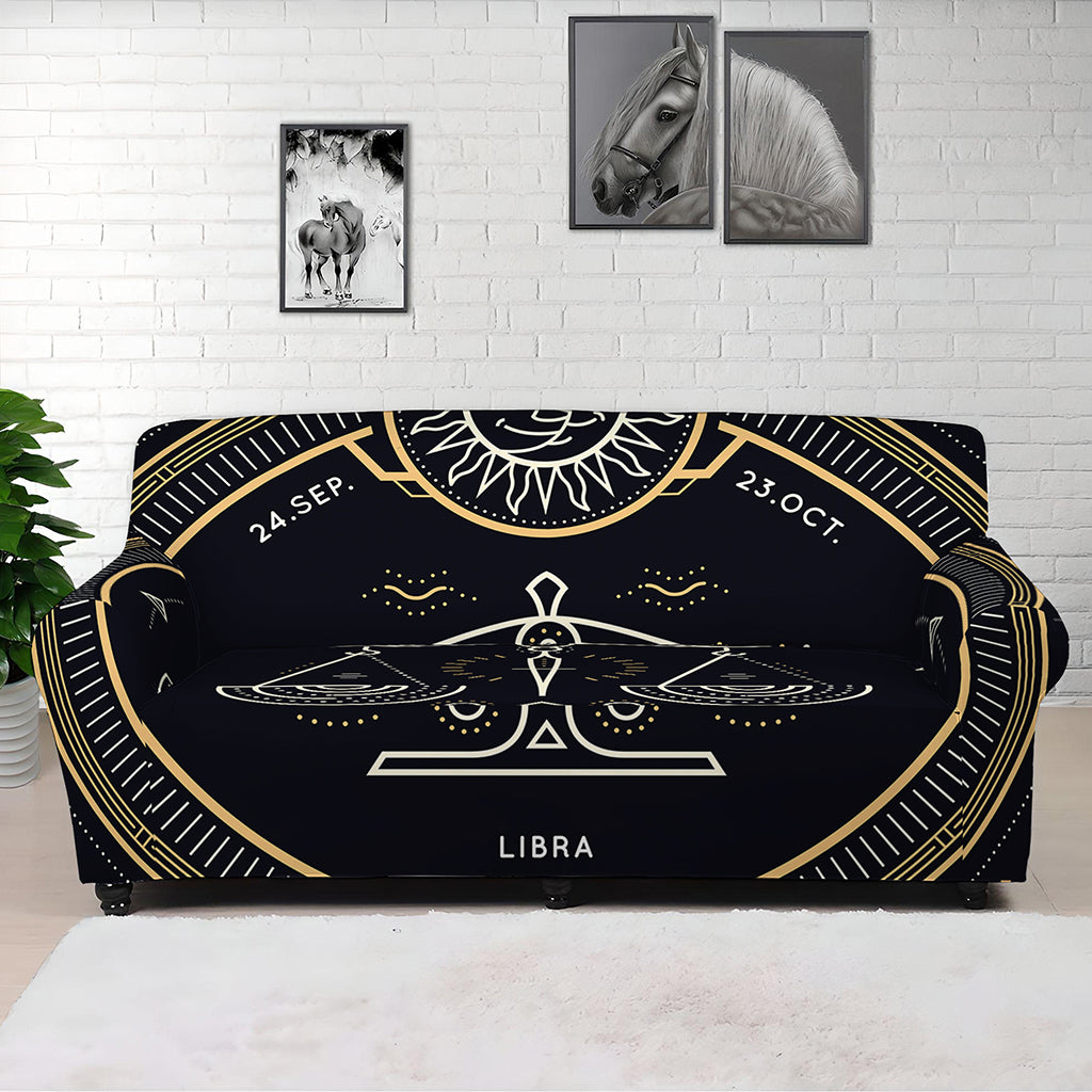 Vintage Libra Zodiac Sign Print Sofa Cover