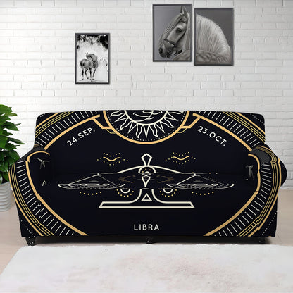 Vintage Libra Zodiac Sign Print Sofa Cover