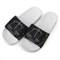 Vintage Libra Zodiac Sign Print White Slide Sandals