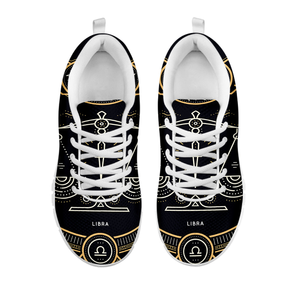 Vintage Libra Zodiac Sign Print White Sneakers