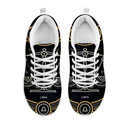 Vintage Libra Zodiac Sign Print White Sneakers