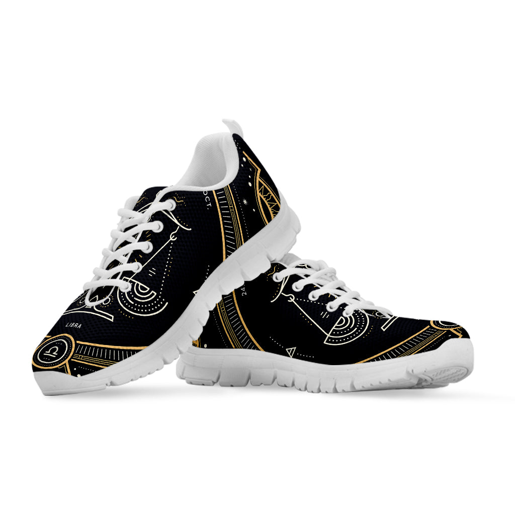 Vintage Libra Zodiac Sign Print White Sneakers