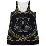 Vintage Libra Zodiac Sign Print Women's Racerback Tank Top