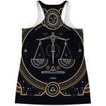 Vintage Libra Zodiac Sign Print Women's Racerback Tank Top