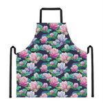 Vintage Lotus Floral Print Apron