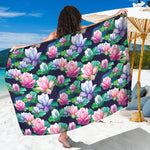 Vintage Lotus Floral Print Beach Sarong Wrap