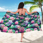Vintage Lotus Floral Print Beach Sarong Wrap