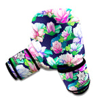 Vintage Lotus Floral Print Boxing Gloves