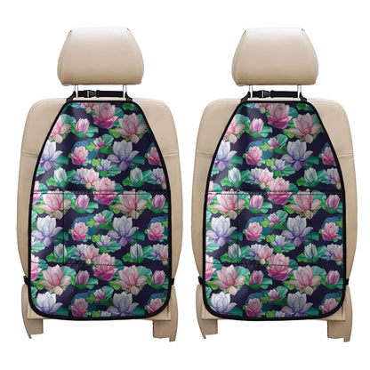 Vintage Lotus Floral Print Car Seat Organizers