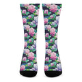 Vintage Lotus Floral Print Crew Socks