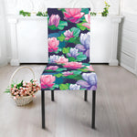 Vintage Lotus Floral Print Dining Chair Slipcover