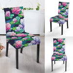 Vintage Lotus Floral Print Dining Chair Slipcover