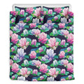 Vintage Lotus Floral Print Duvet Cover Bedding Set