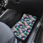 Vintage Lotus Floral Print Front Car Floor Mats