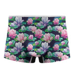 Vintage Lotus Floral Print Men's Boxer Briefs