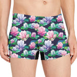 Vintage Lotus Floral Print Men's Boxer Briefs
