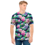 Vintage Lotus Floral Print Men's T-Shirt