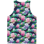 Vintage Lotus Floral Print Men's Tank Top