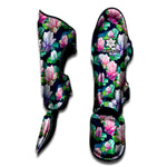 Vintage Lotus Floral Print Muay Thai Shin Guard