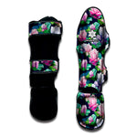 Vintage Lotus Floral Print Muay Thai Shin Guard