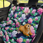 Vintage Lotus Floral Print Pet Car Back Seat Cover