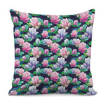 Vintage Lotus Floral Print Pillow Cover
