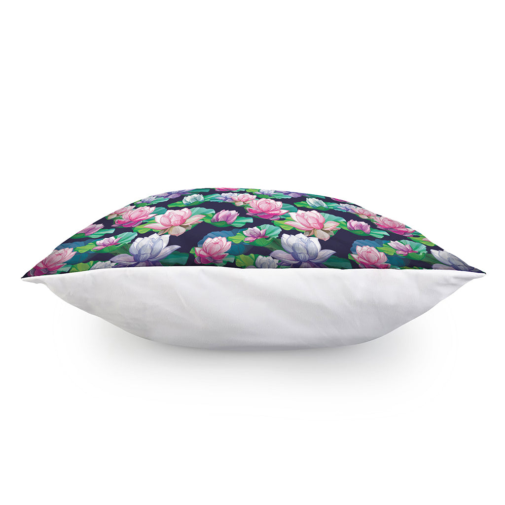 Vintage Lotus Floral Print Pillow Cover