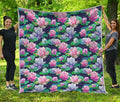 Vintage Lotus Floral Print Quilt