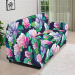 Vintage Lotus Floral Print Sofa Cover