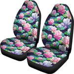 Vintage Lotus Floral Print Universal Fit Car Seat Covers
