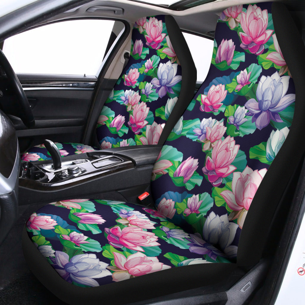 Vintage Lotus Floral Print Universal Fit Car Seat Covers