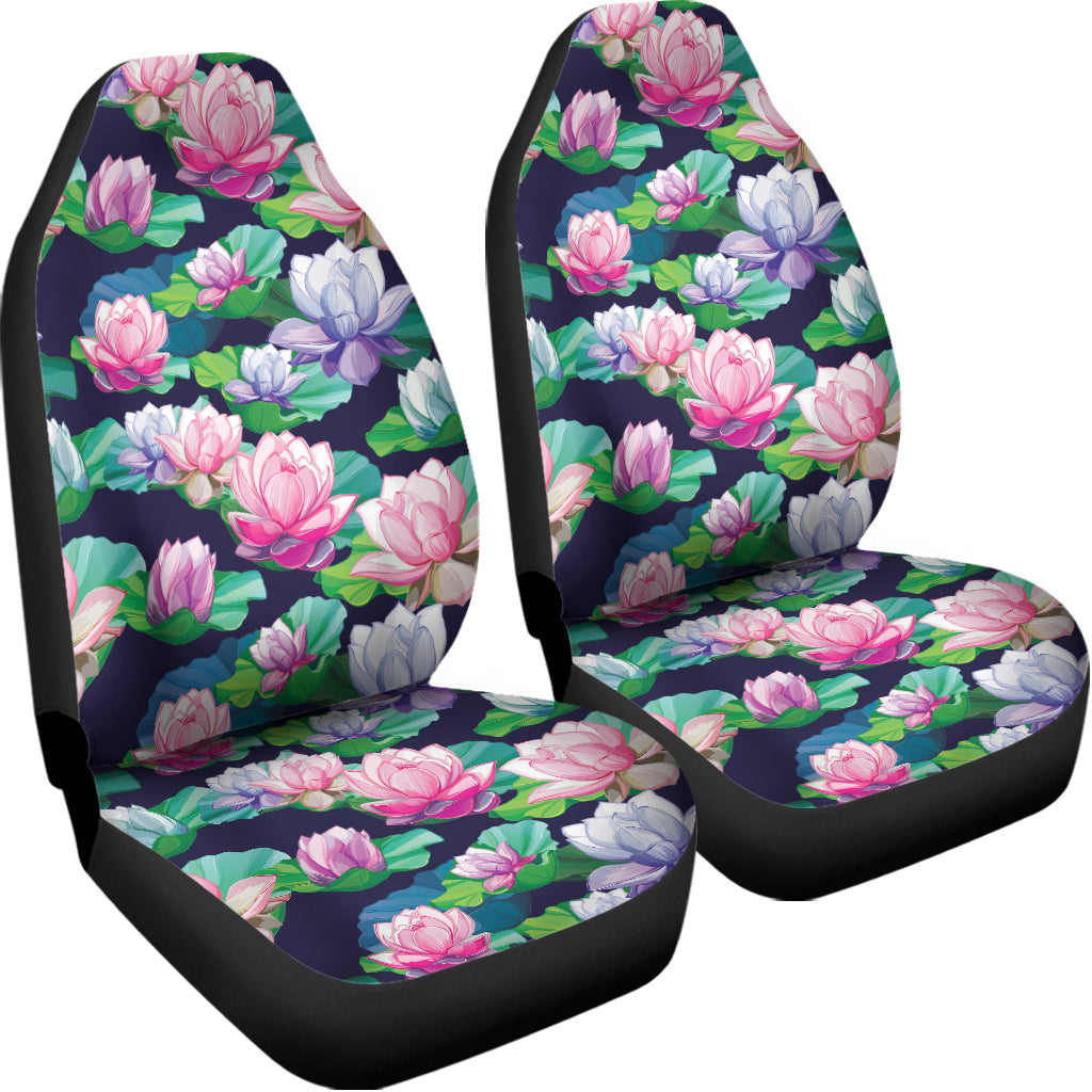 Vintage Lotus Floral Print Universal Fit Car Seat Covers