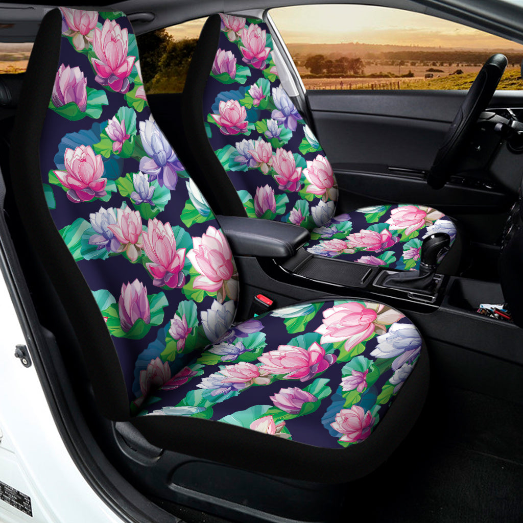 Vintage Lotus Floral Print Universal Fit Car Seat Covers