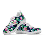 Vintage Lotus Floral Print White Sneakers