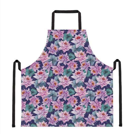 Vintage Lotus Flower Print Apron