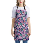 Vintage Lotus Flower Print Apron