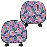 Vintage Lotus Flower Print Car Headrest Covers