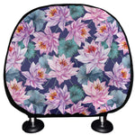 Vintage Lotus Flower Print Car Headrest Covers